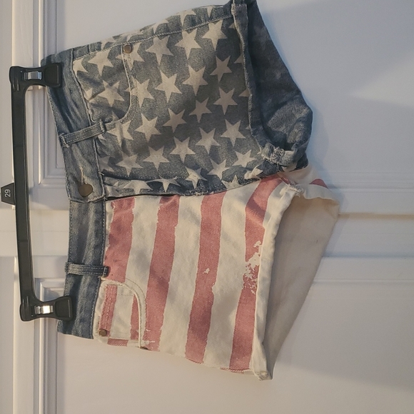 Trails American Flag Denim Shorts - Picture 1 of 5